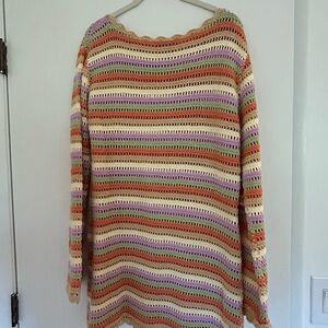 Shore Striped Multicolor Crochet Dress